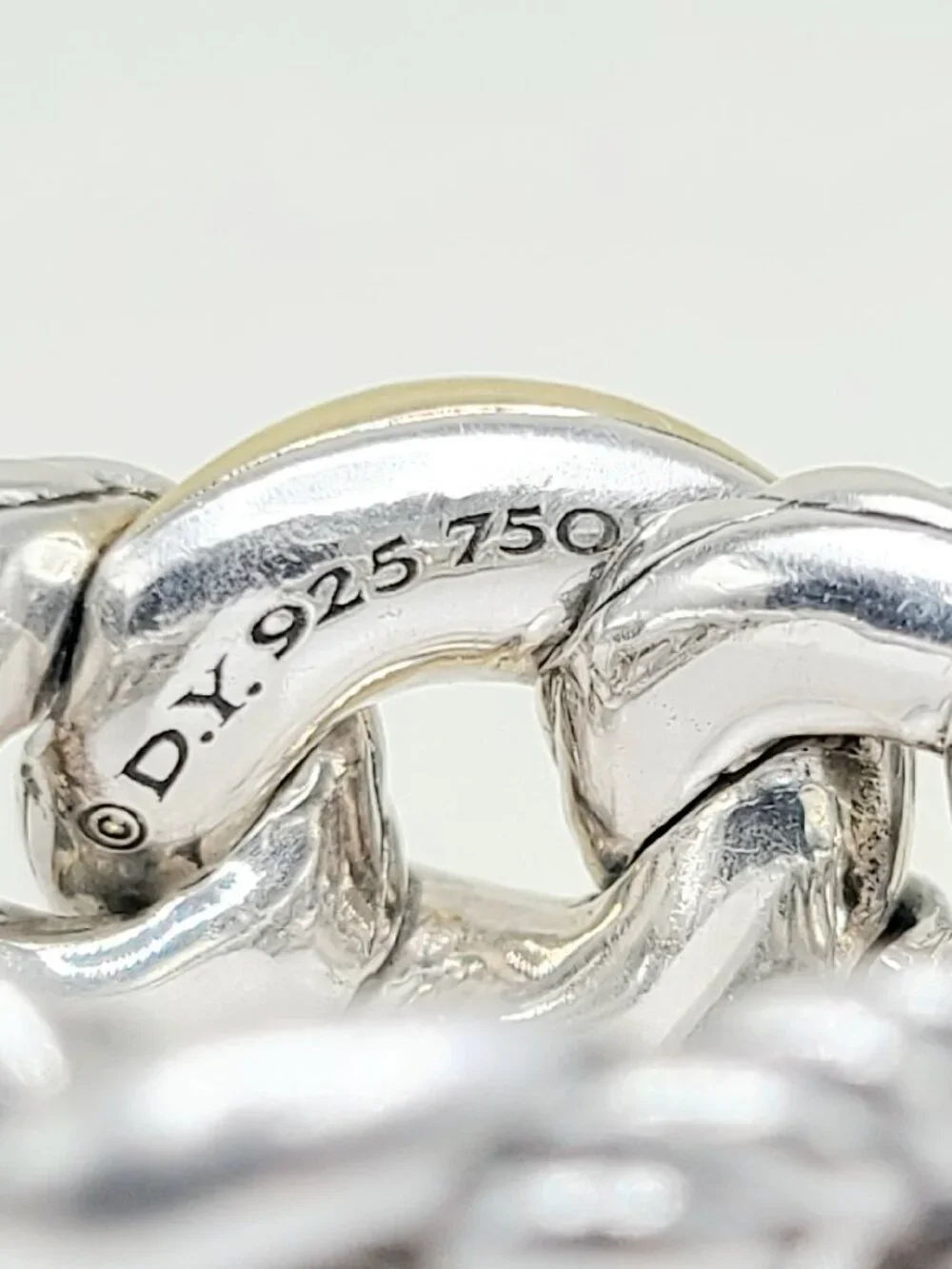 David Yurman Belmont Curb Ring w/ 18K Yellow Gold - 12mm - Size 7 - RARE